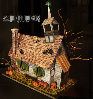 Papercraft imprimible y armable de la casa fantasma, The Skoolhouse. Manualidades a Raudales.